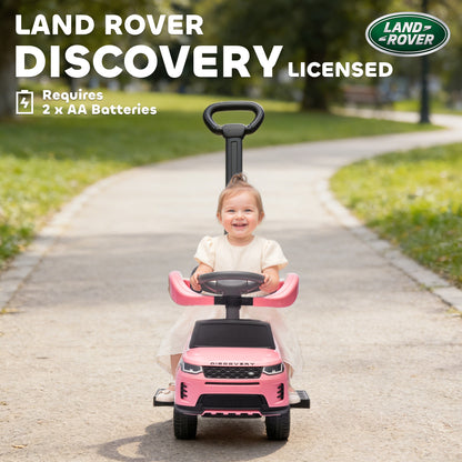 Land Rover Licensed Baby Push Car, 2-in-1 Ride on Car, Pink
