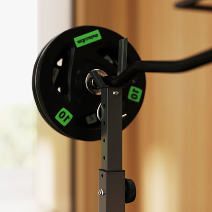 Multi-Exercise Incline or Flat Weight Bench with Bench Press Rack