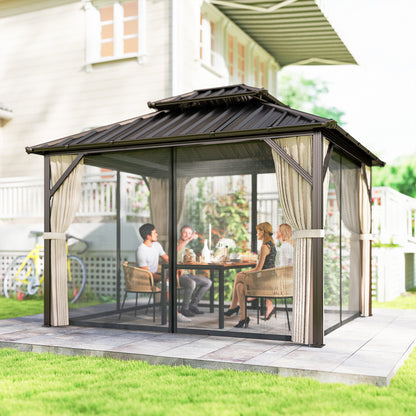 3 x 3 m Hardtop Gazebo Canopy with Aluminium Frame, Garden Gazebo