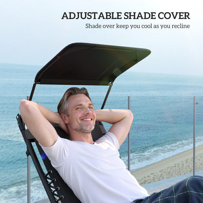 Zero Gravity Lounger Chair, Folding Reclining Chair, Black