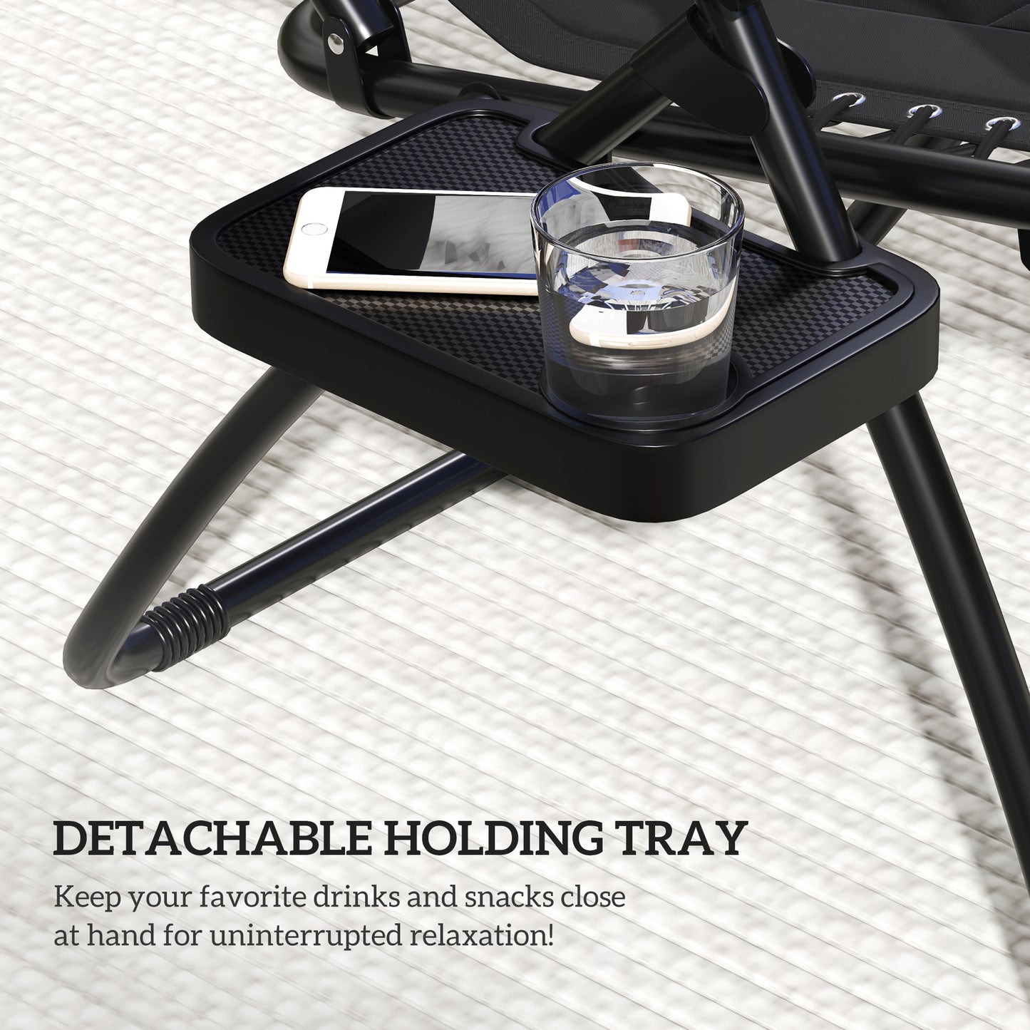 Zero Gravity Lounger Chair, Folding Reclining Chair, Black