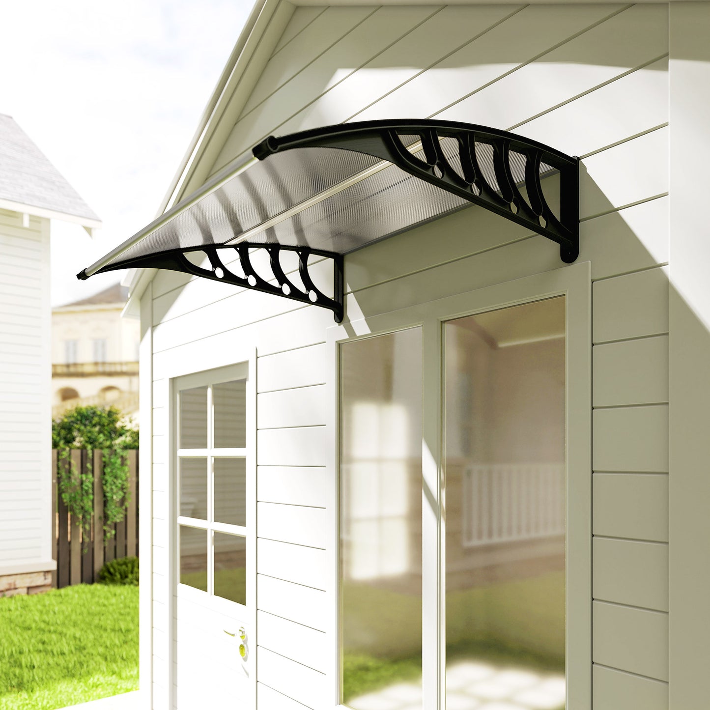 Door Canopy Outdoor Awning Rain Shelter for Window Porch, Clear
