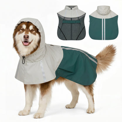 Dog Raincoat with Hood, Dog Rain Jacket, for Extra Large Dogs, XL