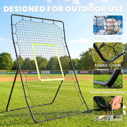 Rebounder Net Kids Adults Baseball Softball Training Aid Goal Play