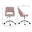 Mid-Back Swivel Home Office Chair Scallop Computer Chair Pink