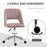 Mid-Back Swivel Home Office Chair Scallop Computer Chair Pink