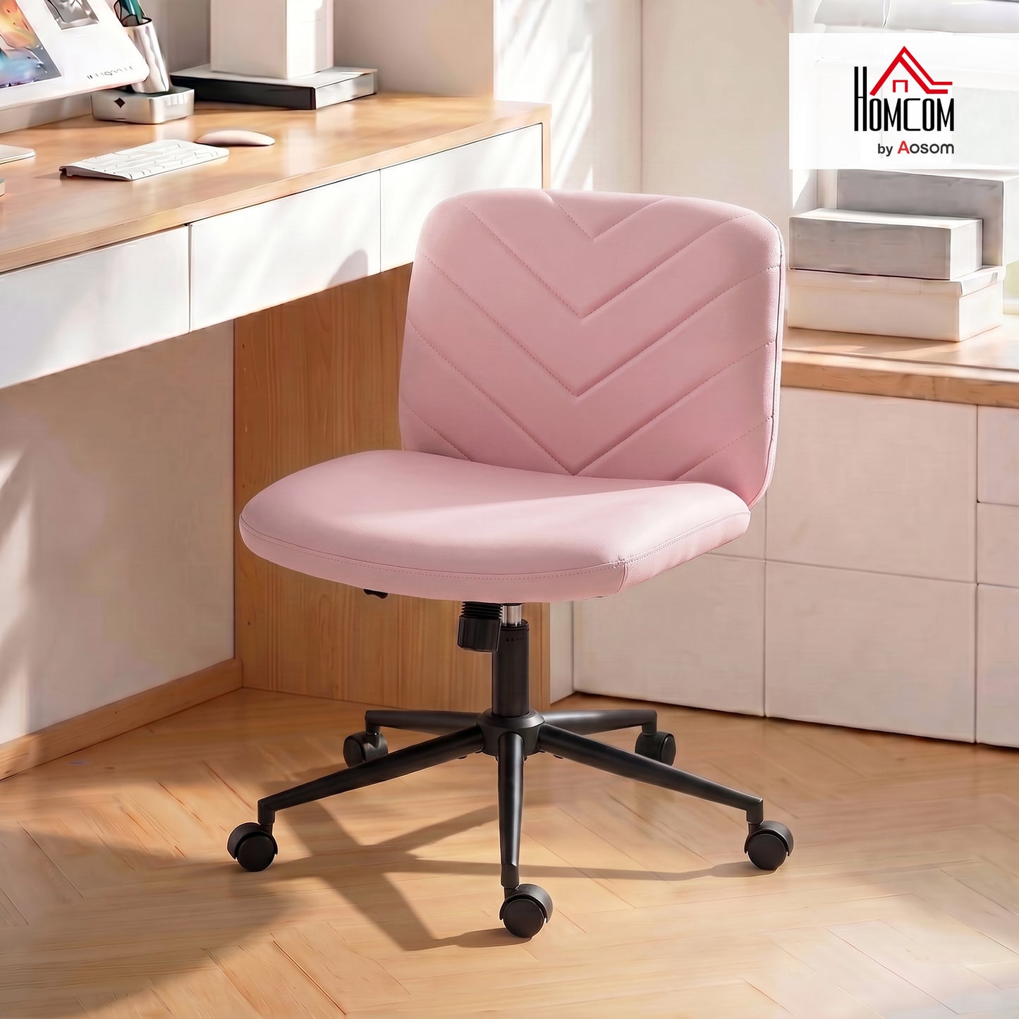Criss Cross Legged Office Chair Height Adjustable Pink