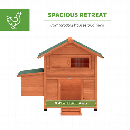 Chicken Coop, Wooden Hen House with Nesting Box, Pull-Out Tray