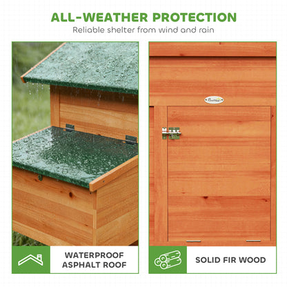 Chicken Coop, Wooden Hen House with Nesting Box, Pull-Out Tray