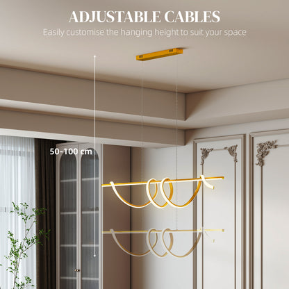 Pendant Light, Ceiling Light with 3 Colour Temperatures, Gold Tone