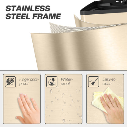 2 x 20L Dual Kitchen Bin Pedal Bin for Recycling and Waste, Gold Tone