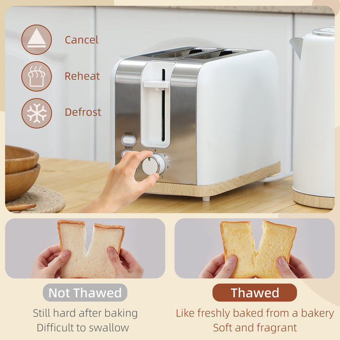 1.7L Electric Fast Boil Kettle and 2 Slice Toaster Set, White