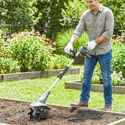 Cordless Tiller, 18V Garden Rotavator with 2 x 4Ah Batteries