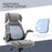 Fabric Office Desk Chair with Adjustable Height Tilt Function Grey