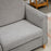 Compact Loveseat Sofa, Modern 2 Seater Sofa for Living Room with Wood Legs and Armrests, Grey