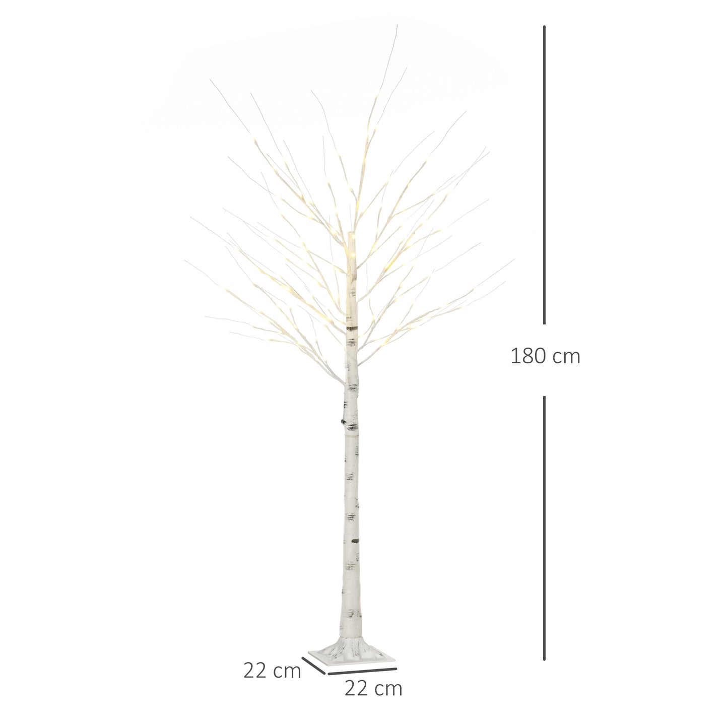 6ft Artificial White Birch Tree Light w/ 96 Warm White Pre-Lit LED Light