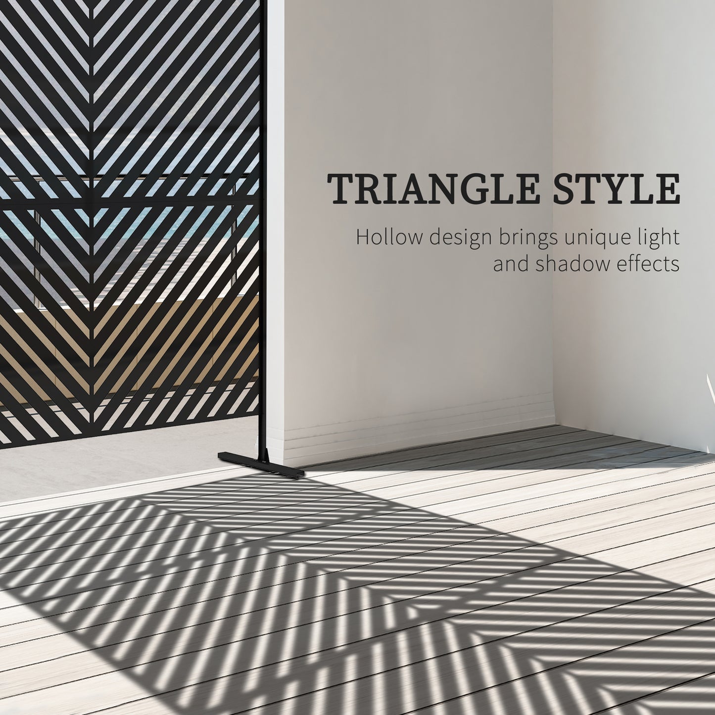 Metal Privacy Screen W/ Expansion Screws Outdoor Divider, Triangle