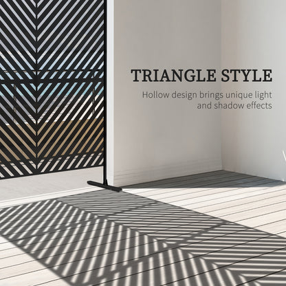 Metal Privacy Screen W/ Expansion Screws Outdoor Divider, Triangle