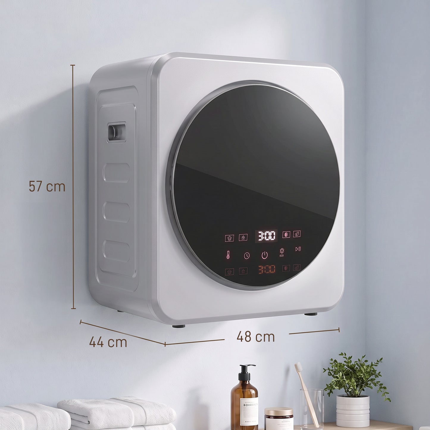 800W Compact Dryer Machine, 4 kg Small Vented Tumble Dryer, Silver