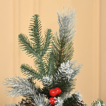 5FT Artificial Snow Dipped Christmas Tree Xmas Holiday Pencil Tree Green