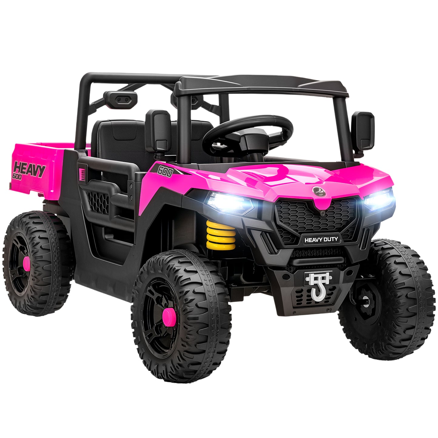 12V Kids Ride on Car, Kids UTV with Electric Dump Bed, Pink