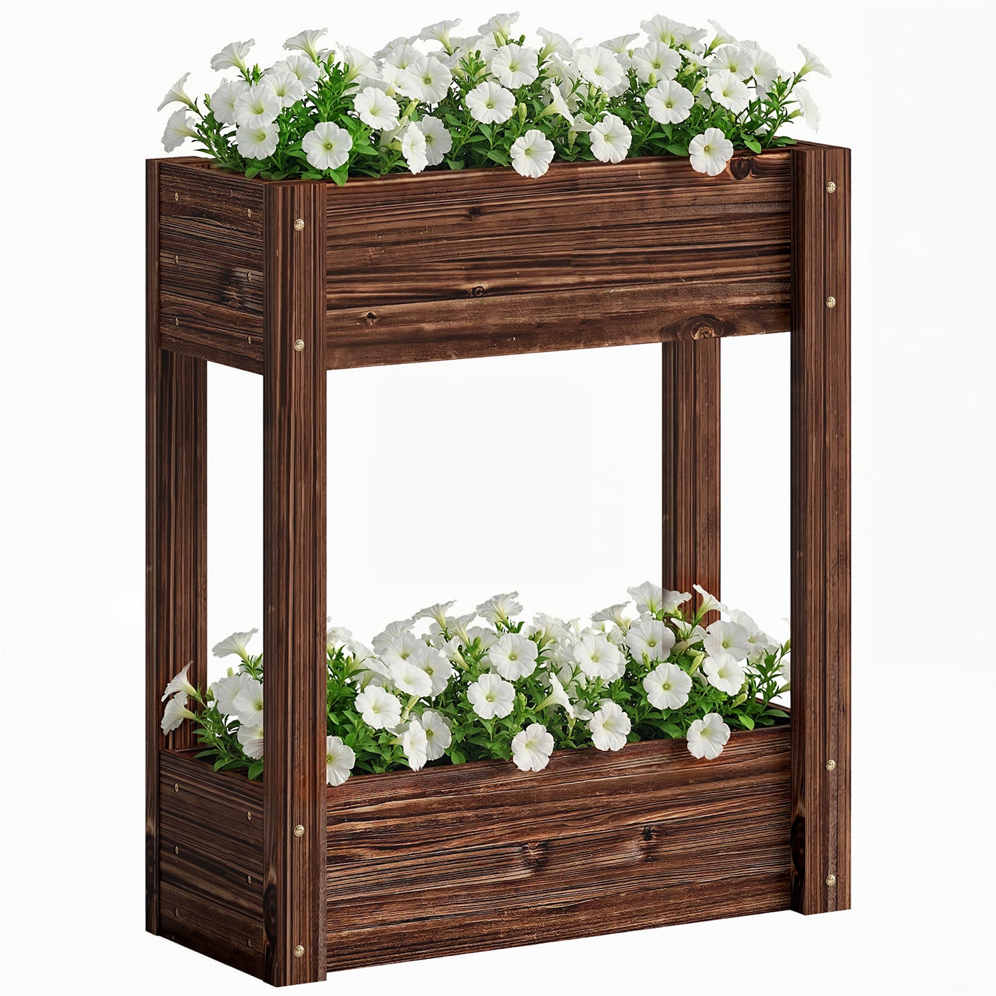 2-Tier Wooden Raised Planter, Raised Garden Bed on Legs
