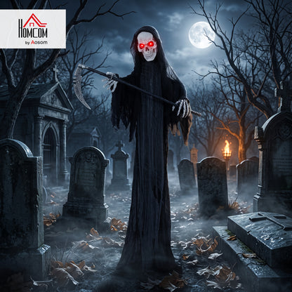 72"/183cm Life Size Animated Grim Reaper Halloween Decoration