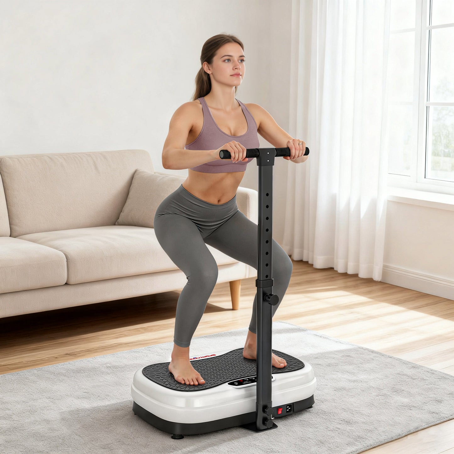 Vibration Plate with Adjustable Handle, Auto or Manual Speeds