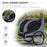 Dog Bike Trailer Steel Pet Cart Carrier for Bicycle Kit Water Resistant Travel Grey and Black