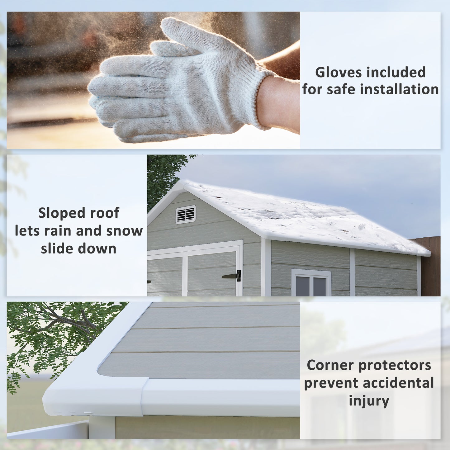 6 x 5ft Resin Garden Shed with Floor and Window, Dark Grey