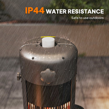 Electric Umbrella Parasol Mounted Patio Heater for 25-70 mm Poles, 2000 W Outdoor Garden Heater with 2 Heat Setting, 6 ㎡ Coverage, Tip-Over Protection, Black