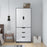 2 Door Wardrobe, Modern Wardrobe with 3 Drawers and Hanging Rod for Bedroom, Grey