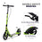 Teens Adult Kick Scooter Fold Adjust 14+ w/ Dual Brake System Green