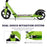 Teens Adult Kick Scooter Fold Adjust 14+ w/ Dual Brake System Green