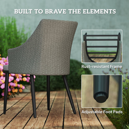 6 Seater Garden Furniture with Cushions, Parasol Hole, Grey
