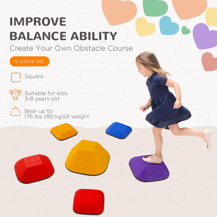 Balance Stepping Stones, 6PCs Sensory Toy Gift for Kids Aged 3-8