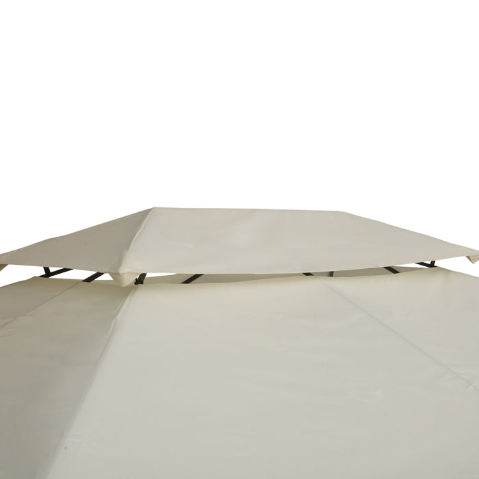 3x4m Gazebo Replacement Roof Canopy 2 Tier Top UV Cover Garden Patio Outdoor Sun Awning Shelters Cream (TOP ONLY)