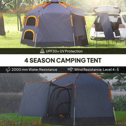 2-4 Person Tent, Instant Pop Up Camping Tent, Dark Grey