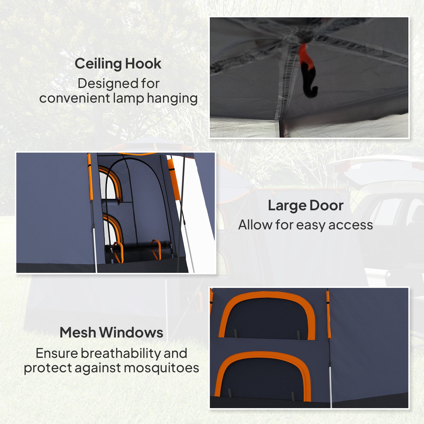 2-4 Person Tent, Instant Pop Up Camping Tent, Dark Grey