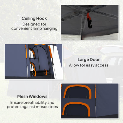 2-4 Person Tent, Instant Pop Up Camping Tent, Dark Grey