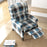 Wingback Reclining Chair Push Back Recliner Armchair for Living Room Bedroom with Footrest Armrests Wood Legs Blue