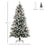 6FT Artificial Snow Dipped Christmas Tree Xmas Pencil Tree Holiday Home Party Decoration with Foldable Feet Red Berries White Pinecones, Green