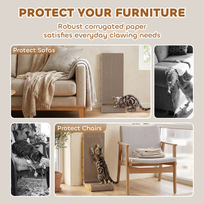 Cat Scratching Board Wall Mounted 57.5H cm Brown