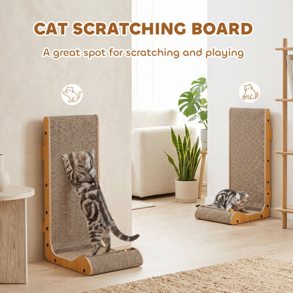 Cat Scratching Board Wall Mounted 57.5H cm Brown