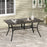 Six-Seater Steel Garden Table, with ⌀41mm Parasol Hole - Wood-Effect