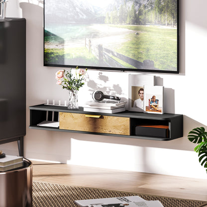 120 cm Floating TV Unit with Storage Entertainment Media Console Grey