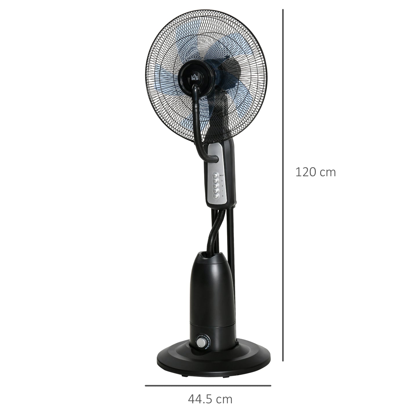 18" Pedestal Fan with Water Mist Spray Standing Fan, 2.8L Tank Black
