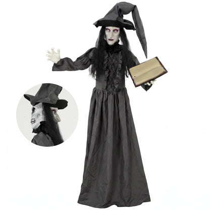 180cm Life Size Animated Witch Halloween Decoration Outdoor Indoor
