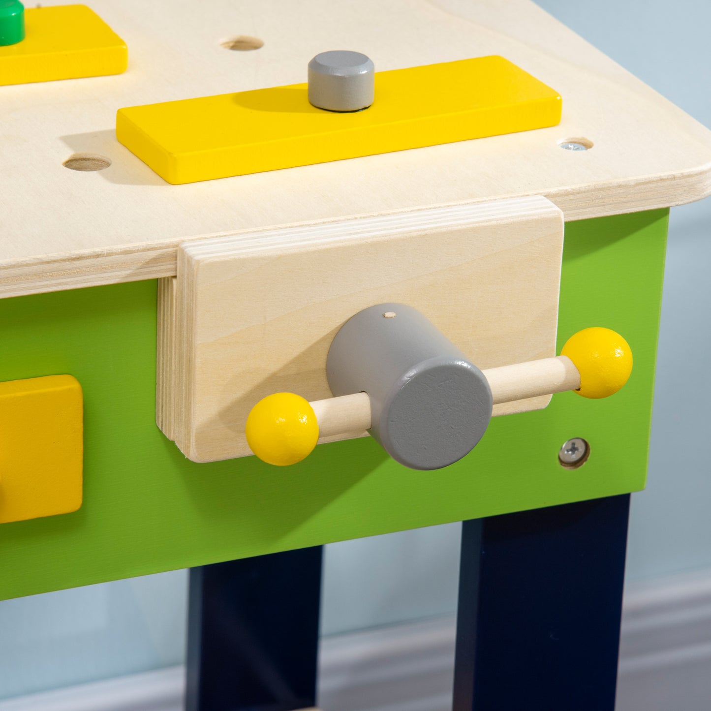 Tool Bench for Kids, Wooden Workbench w/ 27 Pieces 55 x 30 x 78 cm