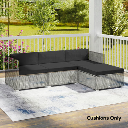 7-Piece Patio Furniture Cushions Water-Repellent 60x60cm, Black